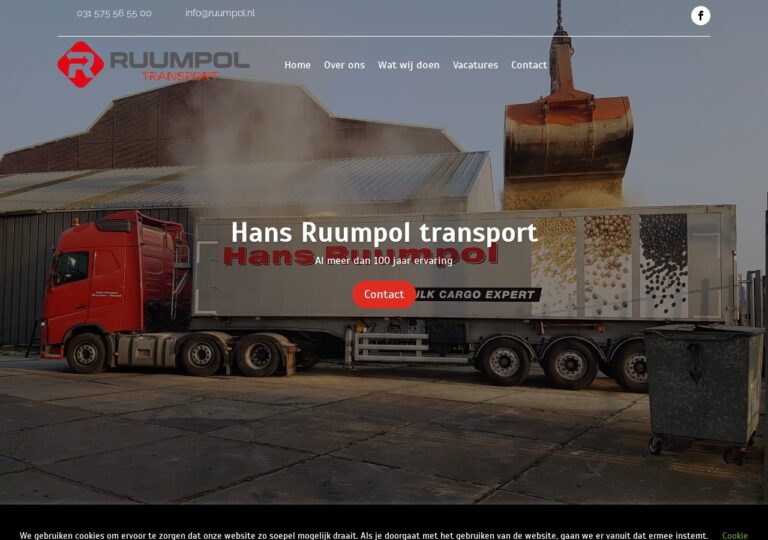 Website van Ruumpol Transport in Brummen, gemaakt door Website Remake